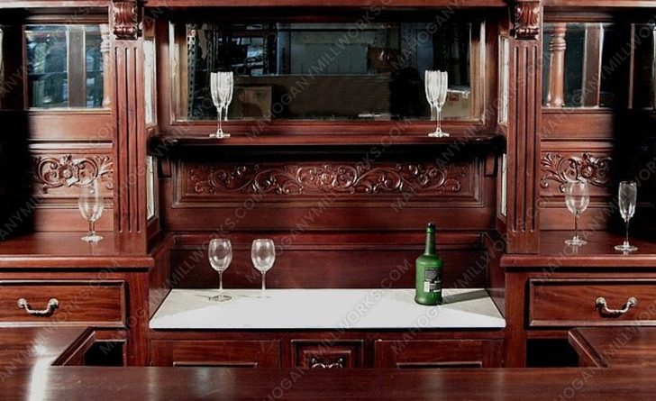 8.5ft Mahogany Stained Glass Canopy Home Pub Bar