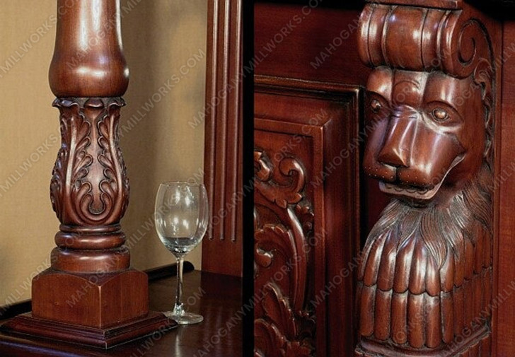 8.5ft Mahogany Stained Glass Canopy Home Pub Bar
