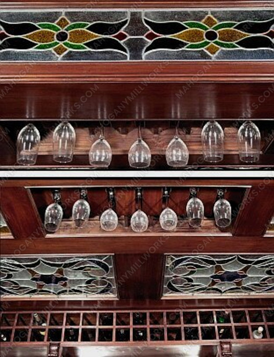8.5ft Mahogany Stained Glass Canopy Home Pub Bar
