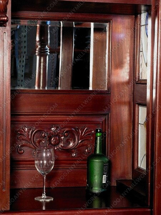 8.5ft Mahogany Stained Glass Canopy Home Pub Bar