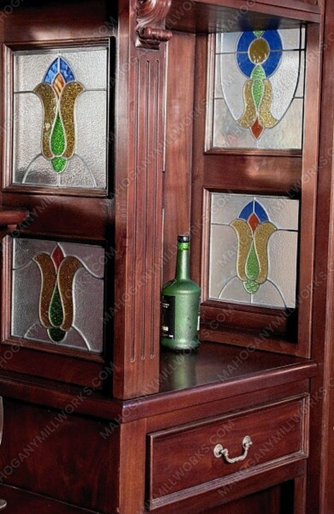8.5ft Mahogany Stained Glass Canopy Home Pub Bar