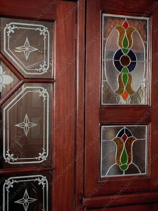 8.5ft Mahogany Stained Glass Canopy Home Pub Bar