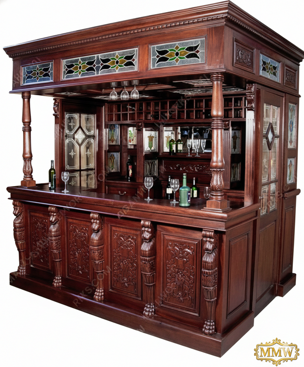 Stained Glass Canopy Home Pub Bar