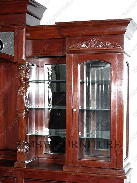 10ft Mahogany Pub Bar w/ Stained Glass