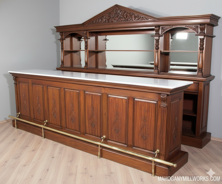 11.5ft Roman Bar Set w/ Carrara Marble Top