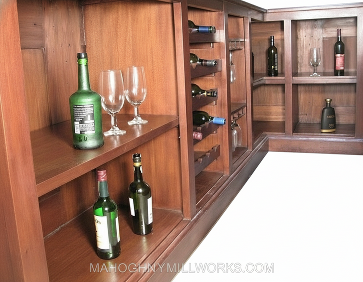 11ft L-Shape Pub Bar w/ Stained Glass &  Brass Rails