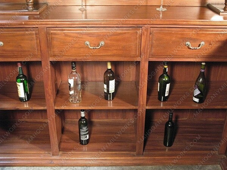 11ft Distressed Carved Canopy Pub Bar Set w/ Stained Glass