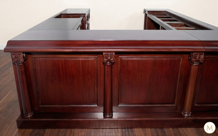 12ft Dark Mahogany U Shape Pub Bar w/ 9 Barstools