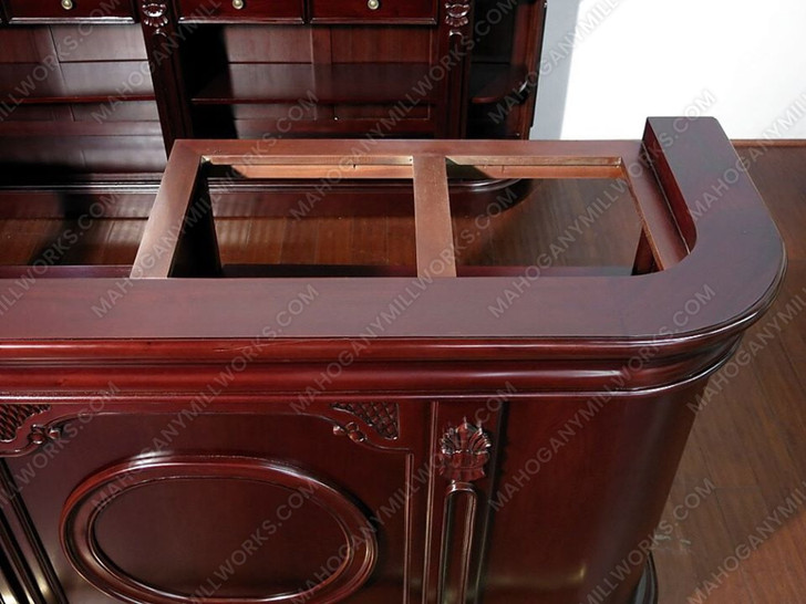 12ft Mahogany Mirror back Pub Bar w/ 5 Bar Stools