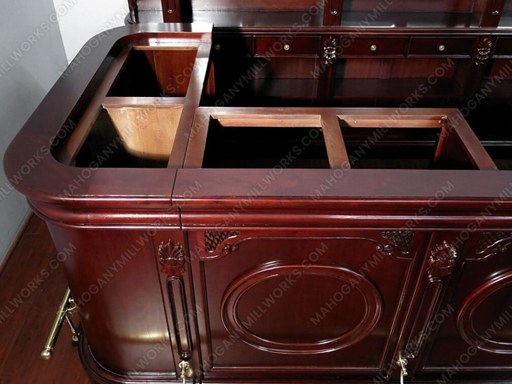 12ft Mahogany Mirror back Pub Bar w/ 5 Bar Stools