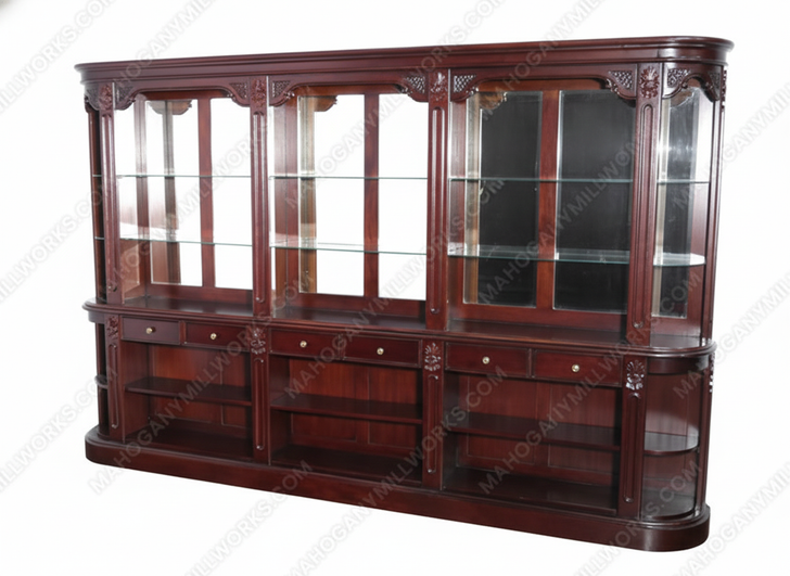 12ft Mahogany Mirror back Pub Bar w/ 5 Bar Stools