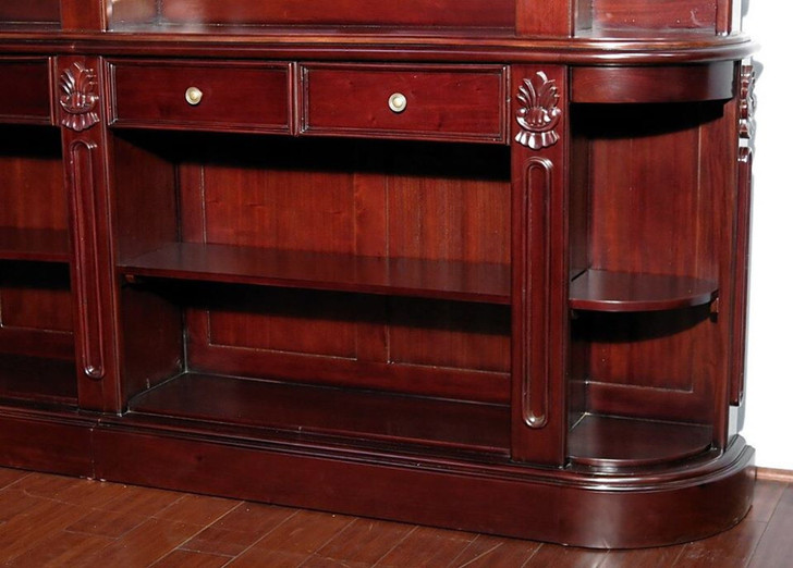 12ft Classic Cherry Pub Bar Set w/ 5 Leather Barstools