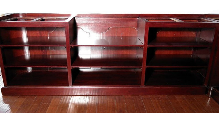 12ft Cherry L-Shape Pub Bar w/ Brass Rails