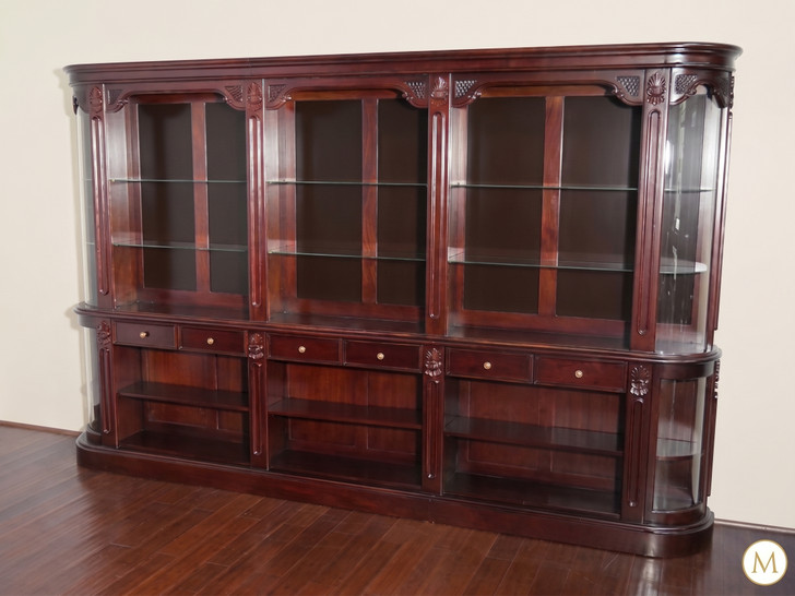 12ft Cherry L-Shape Pub Bar w/ Brass Rails