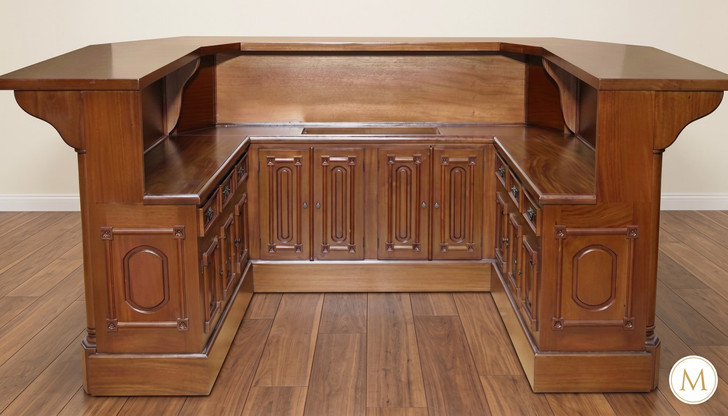 13.5ft Mahogany U-Shape Pub Bar Set
