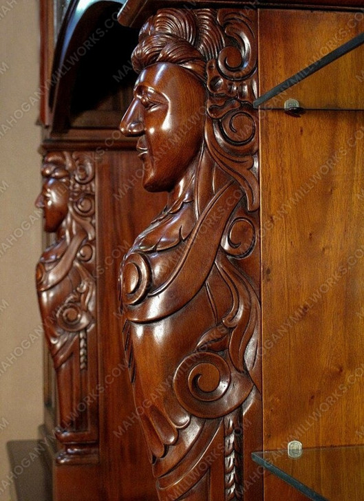 13ft Mahogany Traditional Pub Bar w/ Stained Glass