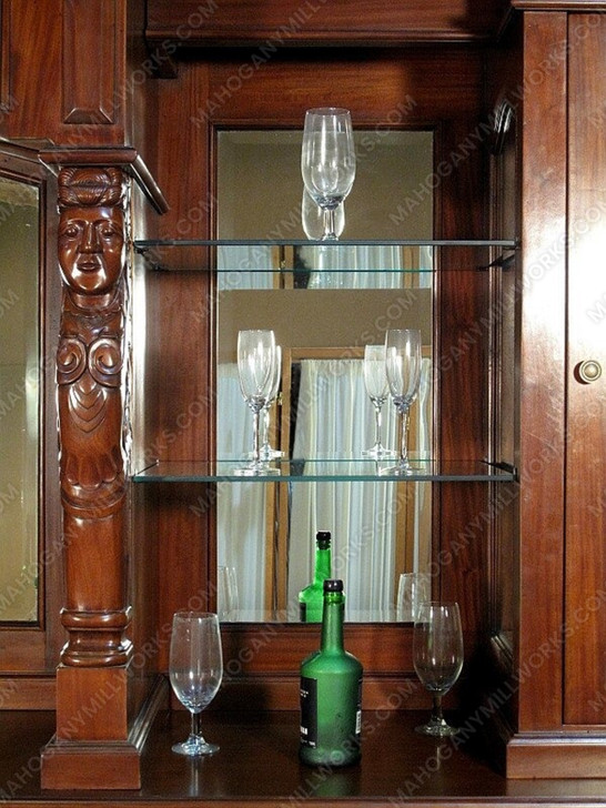 13ft Mahogany Pub Bar w/ Stained Glass