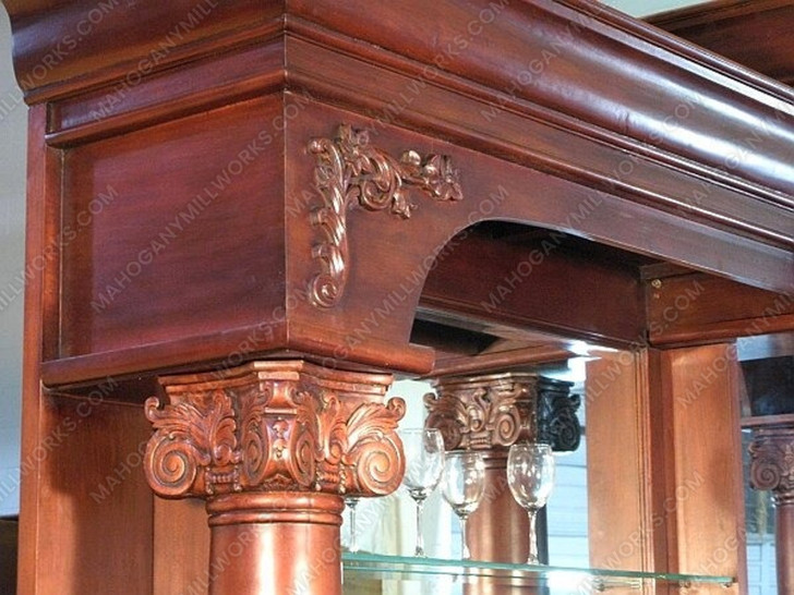 19.5ft Distressed Mahogany L-Shape Corner Bar