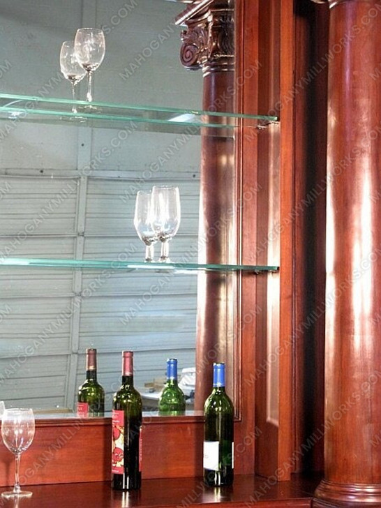 19.5ft Distressed Mahogany L-Shape Corner Bar