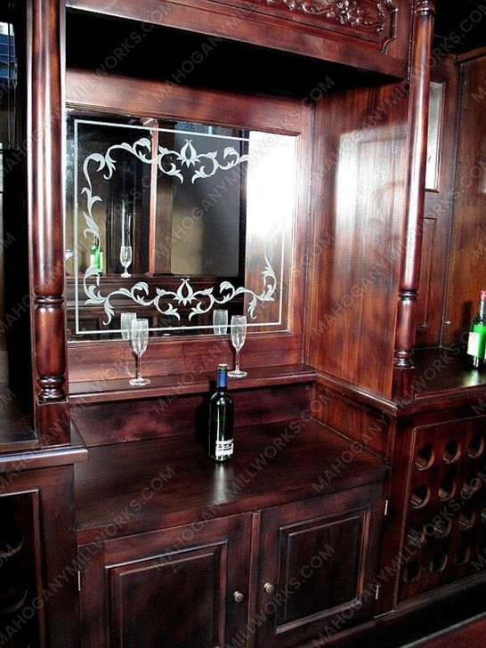 25ft Magnificent Mahogany Carved Statues Canopy Pub Bar