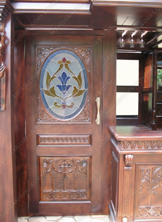 25ft Magnificent Mahogany Carved Statues Canopy Pub Bar