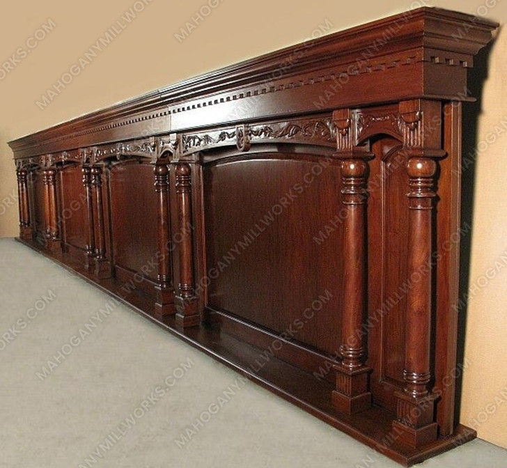 33ft Mahogany LCD TV Media Bar Back