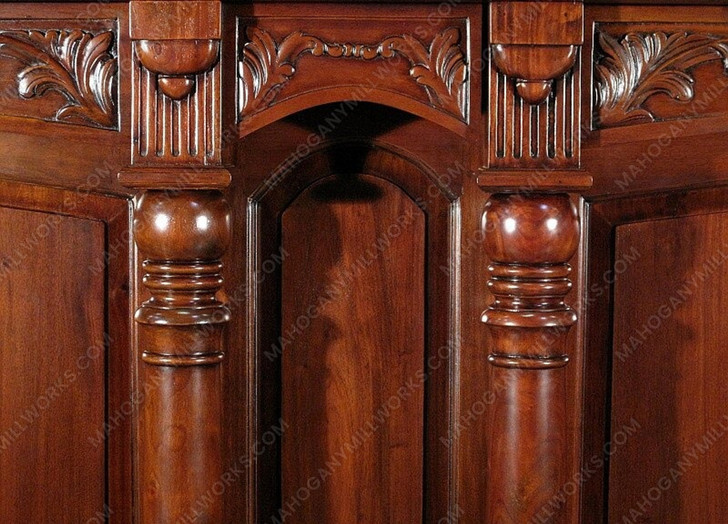 33ft Mahogany LCD TV Media Bar Back