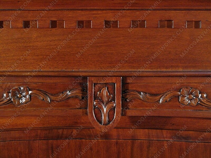 33ft Mahogany Hand-Carved Wall Paneling Unit w/ Fluted Columns