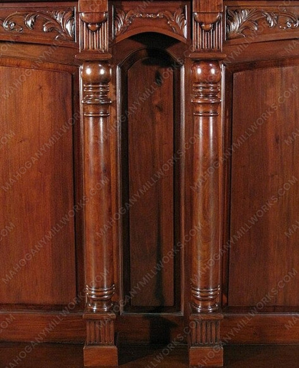 33ft Mahogany LCD TV Media Bar Back