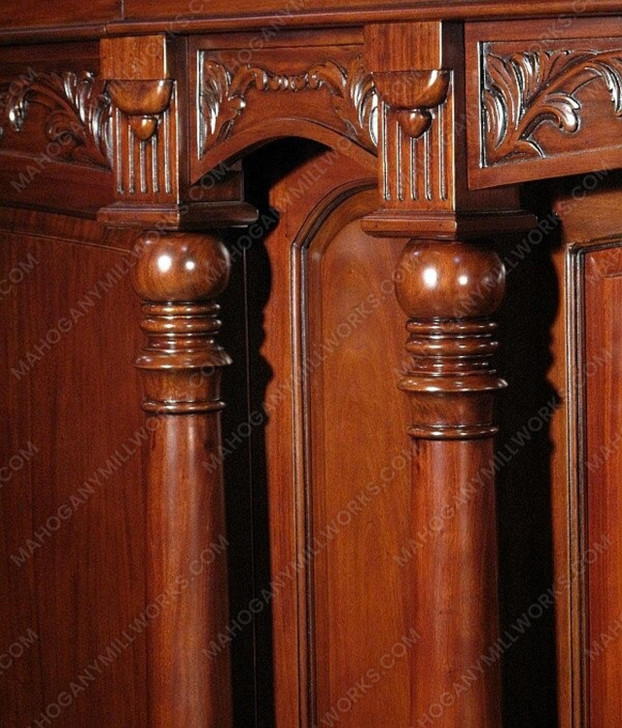 33ft Mahogany LCD TV Media Bar Back