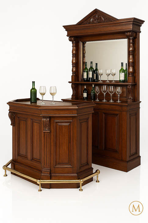 4.5ft Mahogany Roman Home Bar