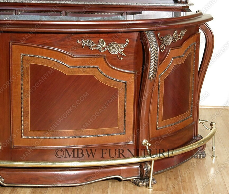 5 Piece Italian inlay Marquetry Marble Top Pub Bar Set w/ 4 Barstools