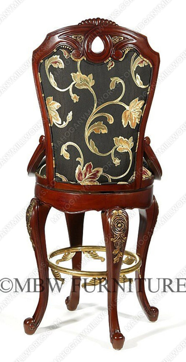 5 Piece Italian inlay Marquetry Marble Top Pub Bar Set w/ 4 Barstools