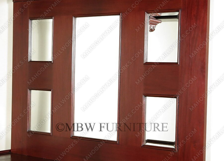 5.5ft Dark Cherry Stained Glass Canopy Home Bar