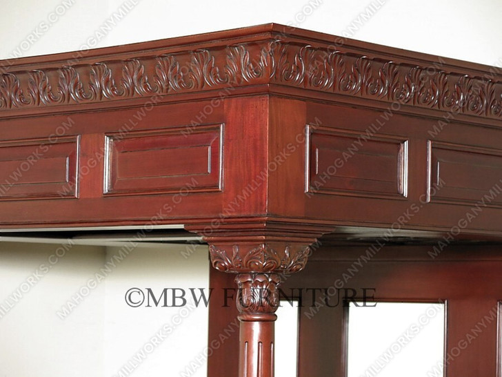 5.5ft Dark Cherry Stained Glass Canopy Home Bar