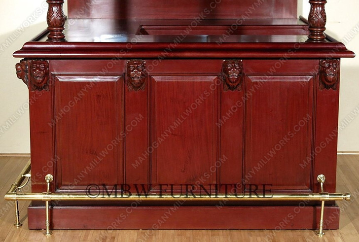 5.5ft Dark Cherry Stained Glass Canopy Home Bar