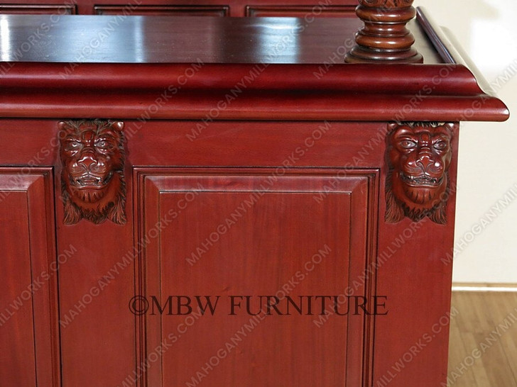 5.5ft Dark Cherry Stained Glass Canopy Home Bar