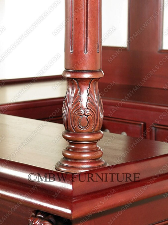 5.5ft Dark Cherry Stained Glass Canopy Home Bar