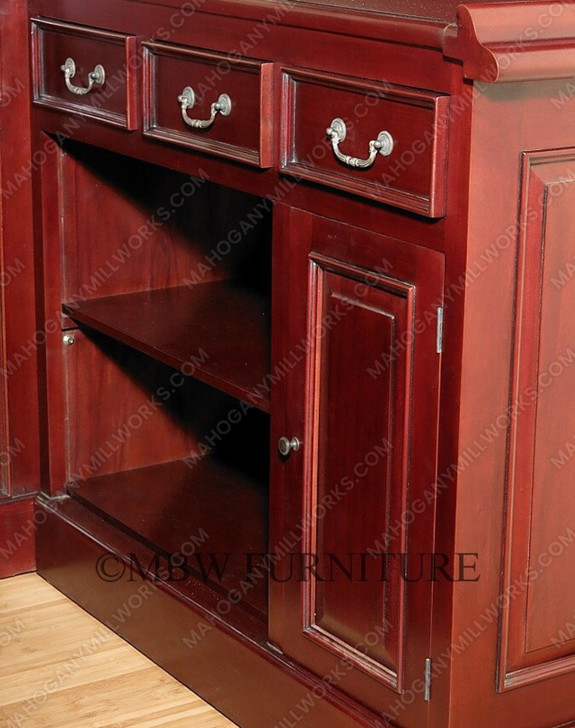 5.5ft Dark Cherry Stained Glass Canopy Home Bar