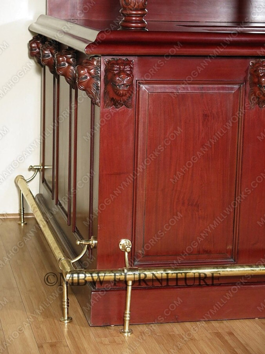 5.5ft Dark Cherry Stained Glass Canopy Home Bar