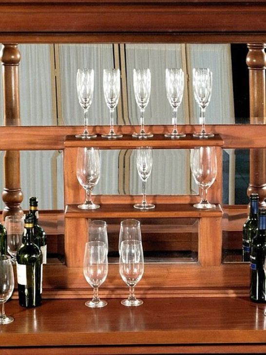 Small Distressed Canopy Home Pub Bar w/ Brass Foot Rails