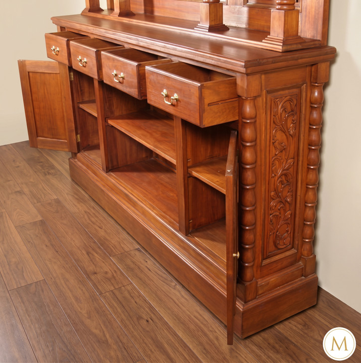 6.5ft Ornate Carved Canopy Home Bar