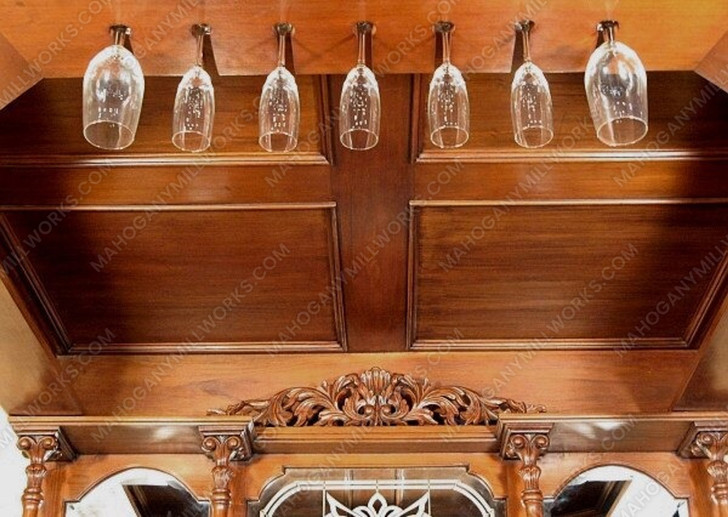 The Legacy 6.5ft Mahogany Canopy Home Pub Bar W/ Brass Rails