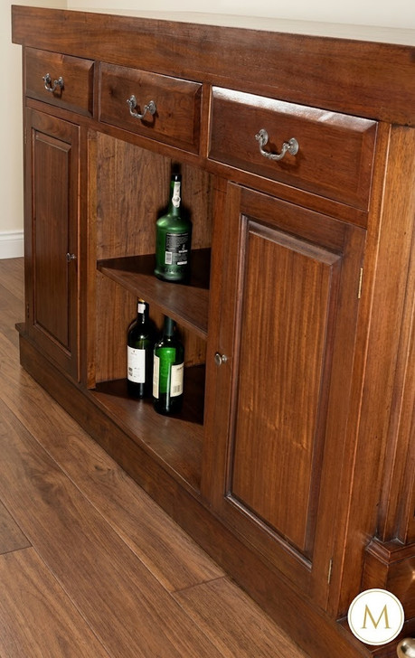 7.5ft Mahogany Canopy Home Pub Bar W/ Brass Rails