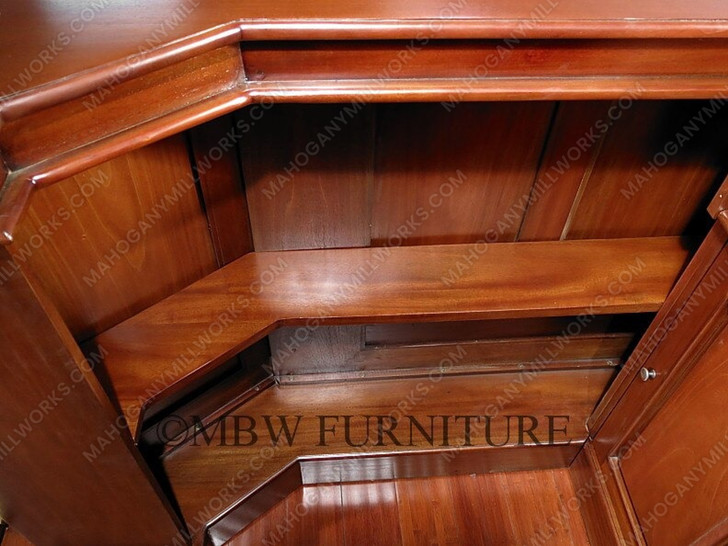 The Mahogany Manor 6.5ft Canopy Corner Bar w/ Lead Stained Glass