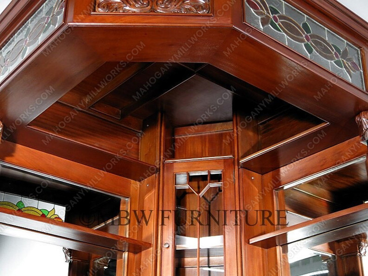 6.5ft Home Canopy Corner Bar w/ Stained Glass