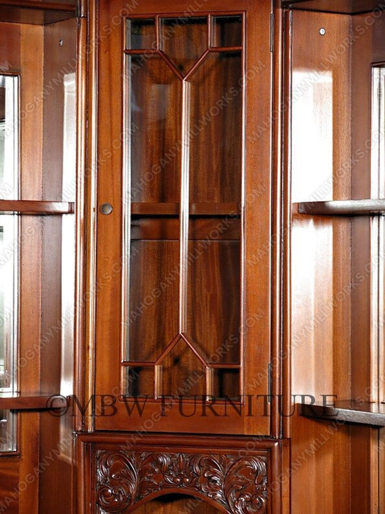 The Mahogany Manor 6.5ft Canopy Corner Bar w/ Lead Stained Glass