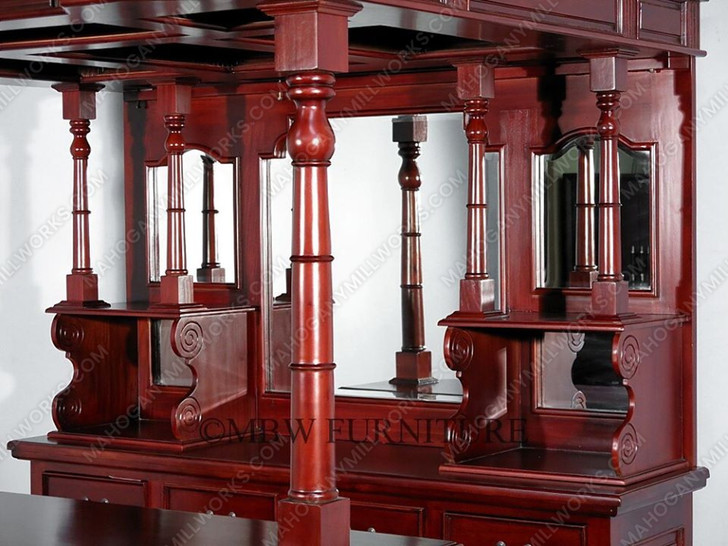 6.5ft Dark Cherry English Canopy Home Pub Bar