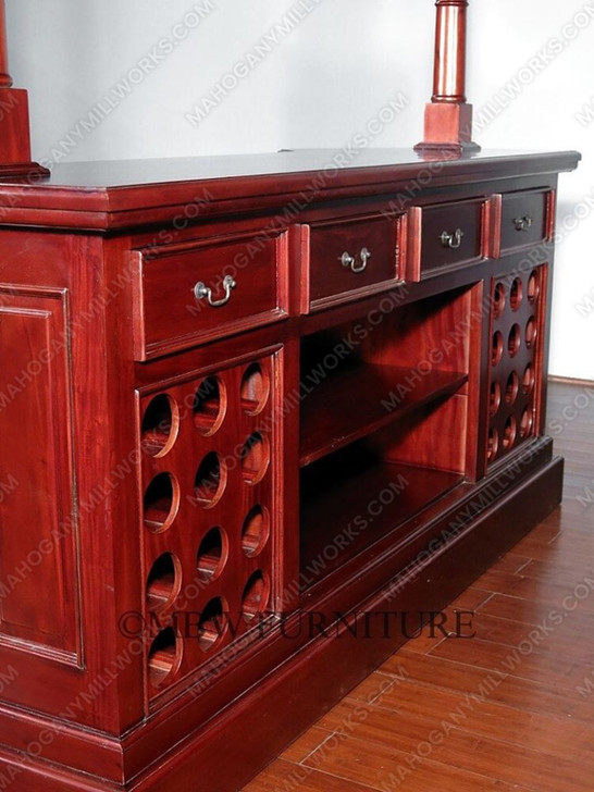 6.5ft Dark Cherry English Canopy Home Pub Bar