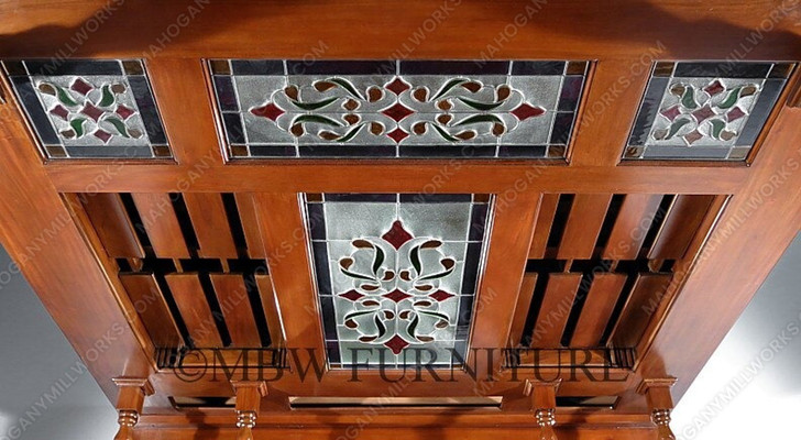 6.5ft Mahogany Stained Glass Canopy Bar
